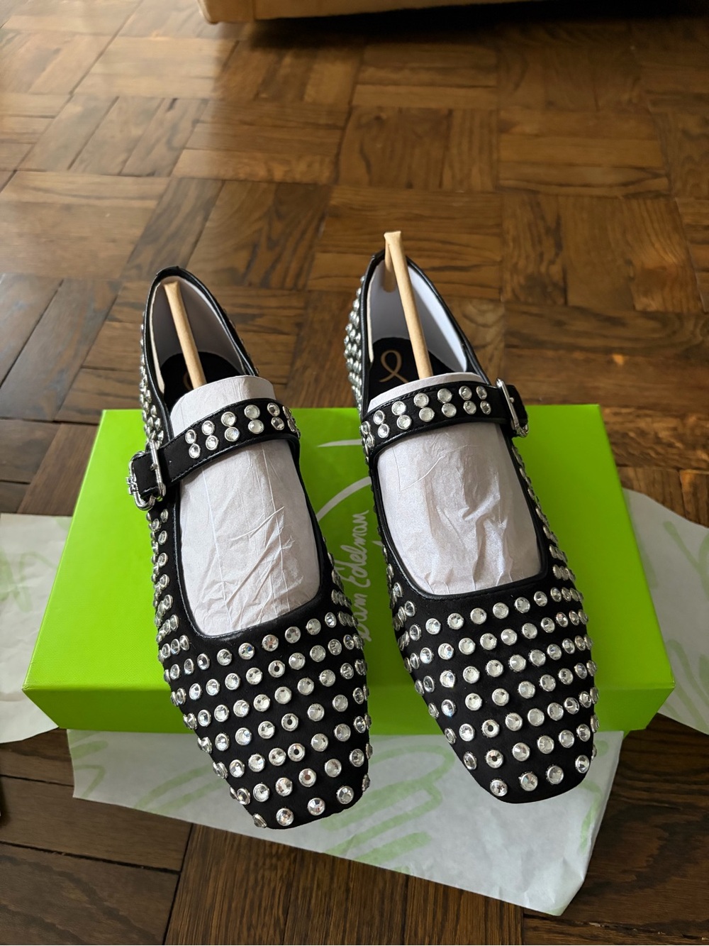 Sam Edelman Black Studded Mary Jane Flats